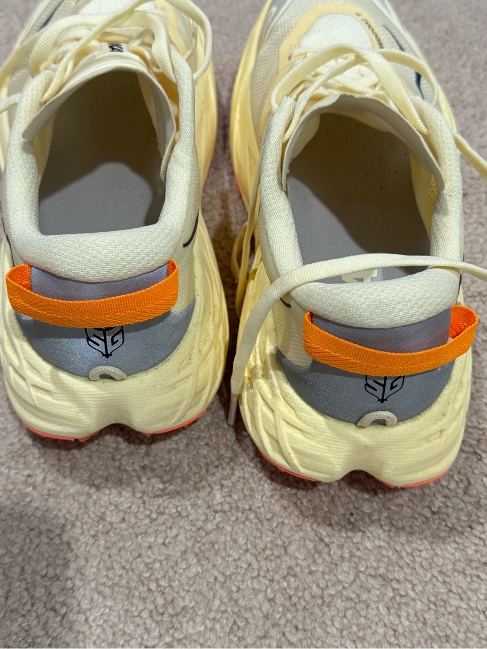Hoka Speedgoat 7 Cream and Coral Trail Sneakers - Picture 4 of 14